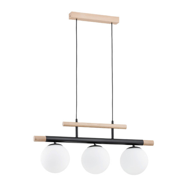 Lampa wisząca TRENDY czarna-jasne drewno 3xE14x10W IP20 Alfa 1019156