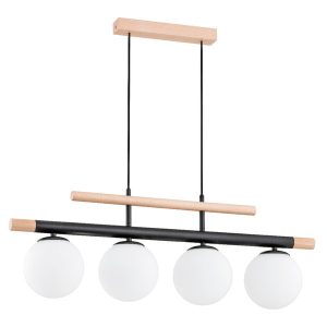 Lampa wisząca TRENDY czarna-jasne drewno 4xE14x10W IP20 Alfa 1019104 Lampa wisząca TRENDY czarna-jasne drewno 4xE14x10W IP20 Alfa 1019104