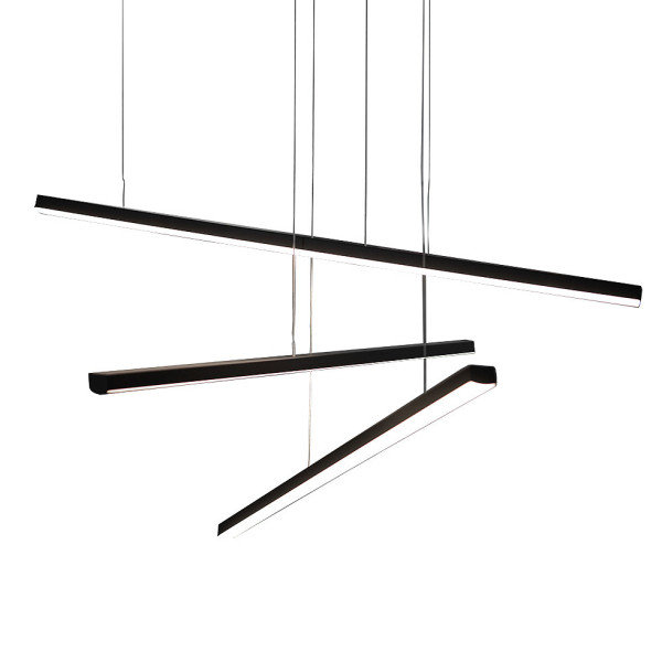 Lampa wisząca TRIO czarna LED 3x36W Ciepła biel 2200lm Maxlight 846395