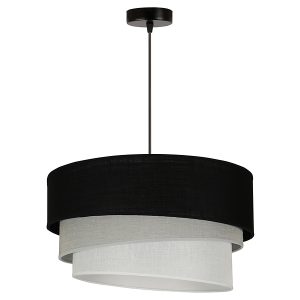 Lampa wisząca Trio tkaninowa szaro-czarna 333577 Lampa wisząca Trio tkaninowa szaro-czarna 333577