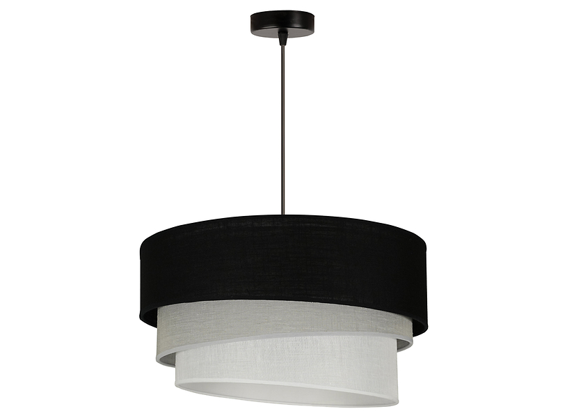 Lampa wisząca Trio tkaninowa szaro-czarna 333577