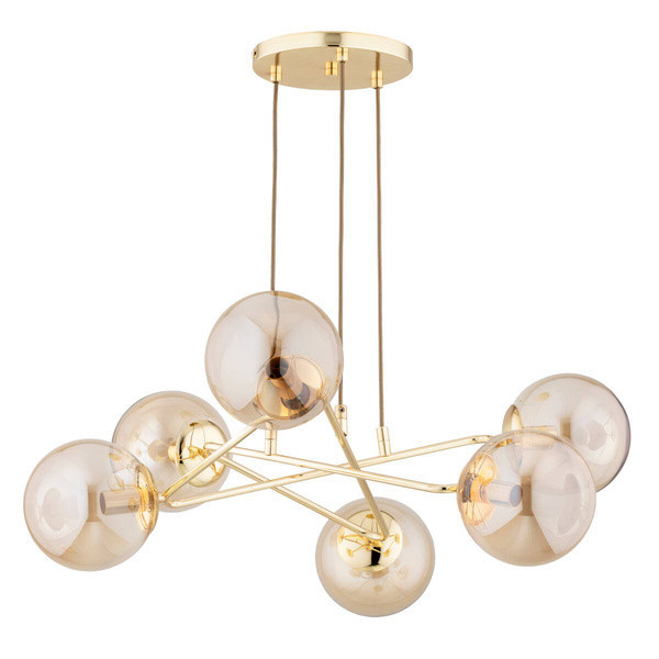 Lampa wisząca TRISTAN złota 6xE14x10W wym:62x65x65cm IP20 Alfa 1018943