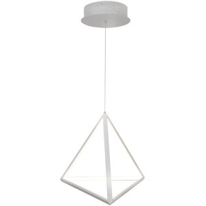 Lampa wisząca TRÓJKĄT biała LED 1x20W Ciepła biel 750lm Polux 854446 Lampa wisząca TRÓJKĄT biała LED 1x20W Ciepła biel 750lm Polux 854446