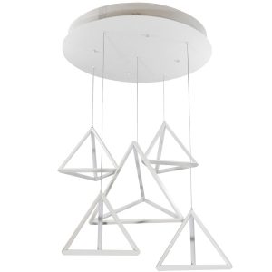Lampa wisząca TRÓJKĄT biała LED 1x80W Ciepła biel 3000lm Polux 854681 Lampa wisząca TRÓJKĄT biała LED 1x80W Ciepła biel 3000lm Polux 854681