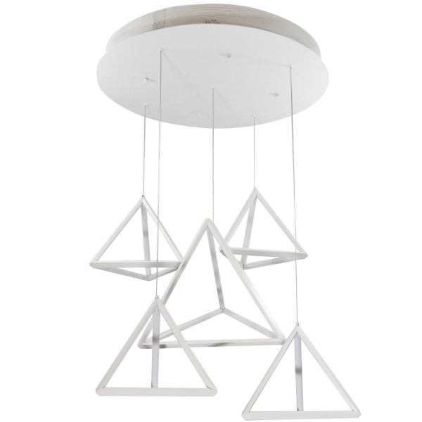 Lampa wisząca TRÓJKĄT biała LED 1x80W Ciepła biel 3000lm Polux 854681