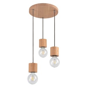 Lampa wisząca Trongo Round3-punktowa drewniana brązowa 33683 Lampa wisząca Trongo Round3-punktowa drewniana brązowa 33683