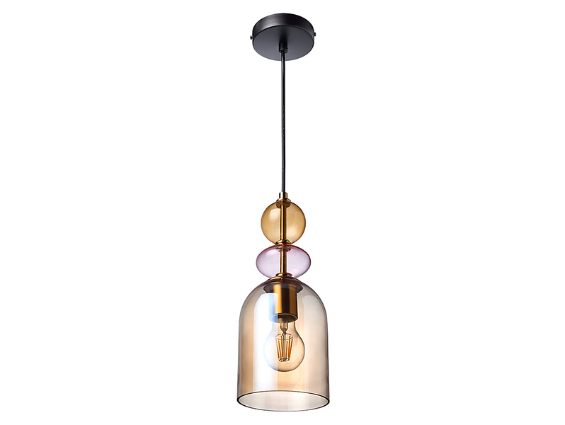 Lampa wisząca Tropea 13 cm szklana bursztynowa 261034