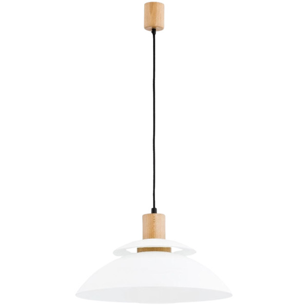 Lampa wisząca TROPIC biała jasne drewno 1xE27x60W wym:85x44x44cm IP20 Alfa 984940