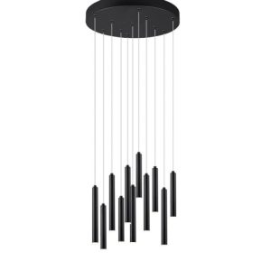 Lampa wisząca TUBULAR czarno-biała LED 11×2.5W Ciepła biel 220lm Trio 856270 Lampa wisząca TUBULAR czarno-biała LED 11×2.5W Ciepła biel 220lm Trio 856270