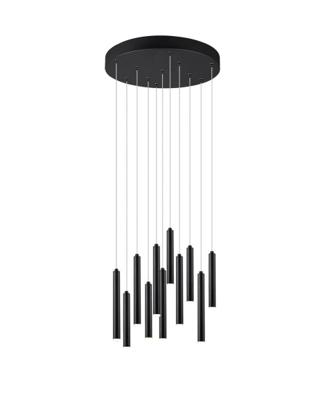 Lampa wisząca TUBULAR czarno-biała LED 11x2.5W Ciepła biel 220lm Trio 856270