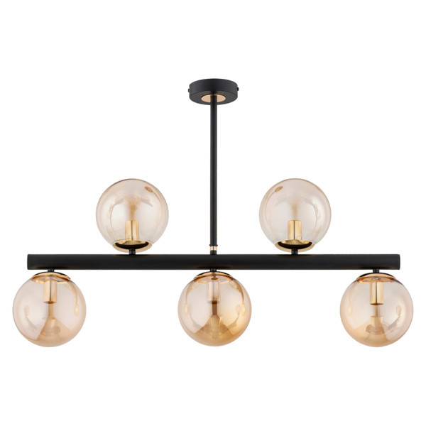 Lampa wisząca TUKANE czarna-stare złoto 5xE14x10W wym:54x15x81cm IP20 Alfa 1025279