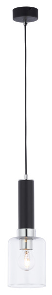 Lampa wisząca TULUZA czarna-chromowana 1xE27x40W IP20 Jupiter 1012134