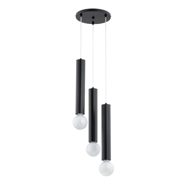 Lampa wisząca TWISTER tubki czarna 3xE27x15W wym:95x28x28cm IP20 Alfa 1025323