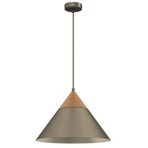Lampa wisząca tytanowe złoto-jasne drewno Single 1xE27x15W Luminex 845655 Lampa wisząca tytanowe złoto-jasne drewno Single 1xE27x15W Luminex 845655