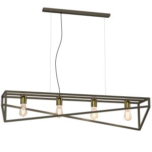 Lampa wisząca tytanowe złoto-złoty połysk Gote 4xE27x15W Luminex 847513 Lampa wisząca tytanowe złoto-złoty połysk Gote 4xE27x15W Luminex 847513