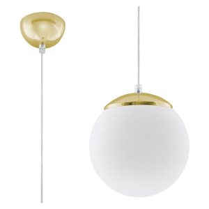 Lampa wisząca Ugo szklana biało-srebrna 52503 Lampa wisząca Ugo szklana biało-srebrna 52503