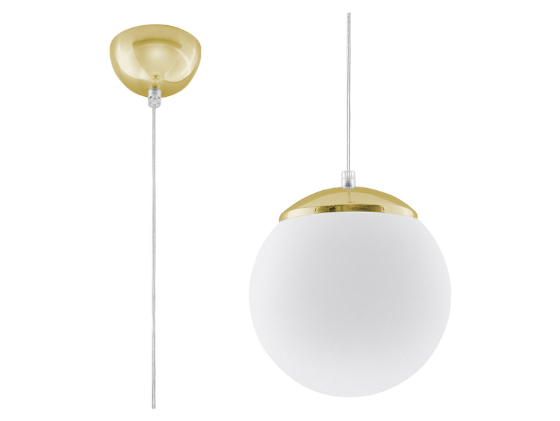 Lampa wisząca Ugo szklana biało-srebrna 52503