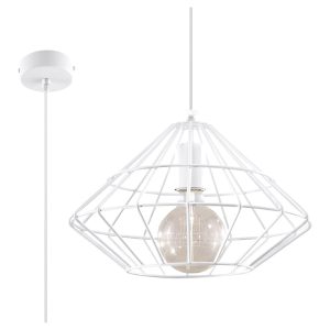 Lampa wisząca Umberto stalowa biała 69837 Lampa wisząca Umberto stalowa biała 69837