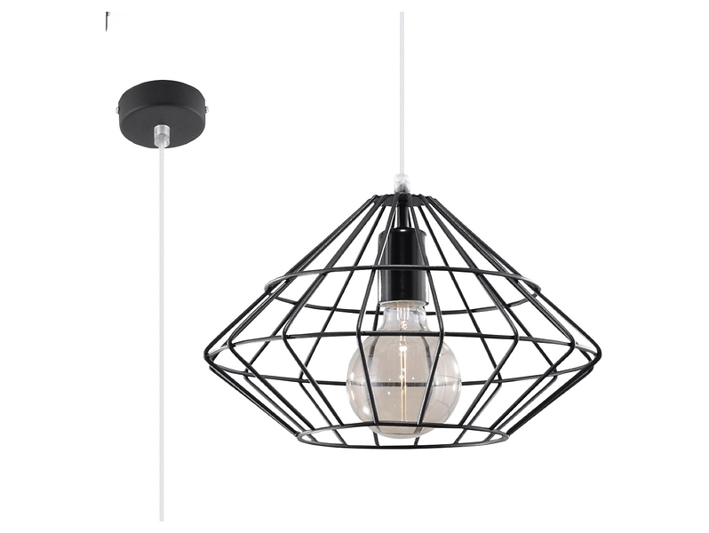 Lampa wisząca Umberto stalowa czarna 72634