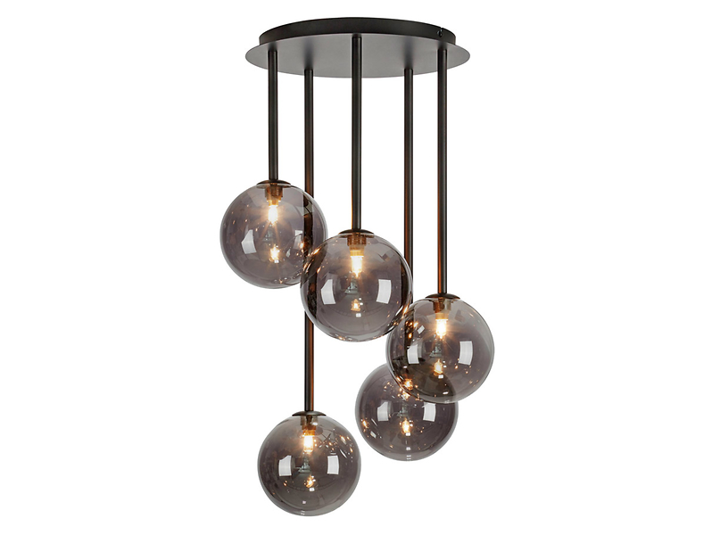 Lampa wisząca Universe 5-punktowa szklana czarna 39339