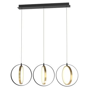 Lampa wisząca Valla ze ściemniaczem czarno-złota 158335