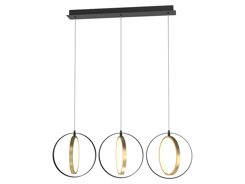 Lampa wisząca Valla ze ściemniaczem czarno-złota 158335