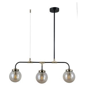 Lampa wisząca Valpena 3-punktowa szklana brązowa 45154