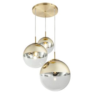 Lampa wisząca Varus 3-punktowa metalowo złota 37992 Lampa wisząca Varus 3-punktowa metalowo złota 37992