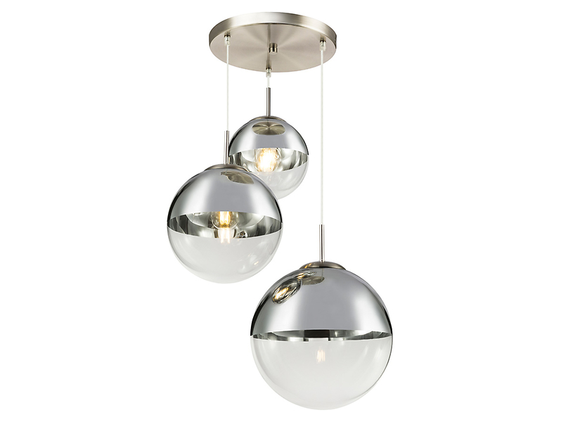 Lampa wisząca Varus 3-punktowa szklana srebrna 38011