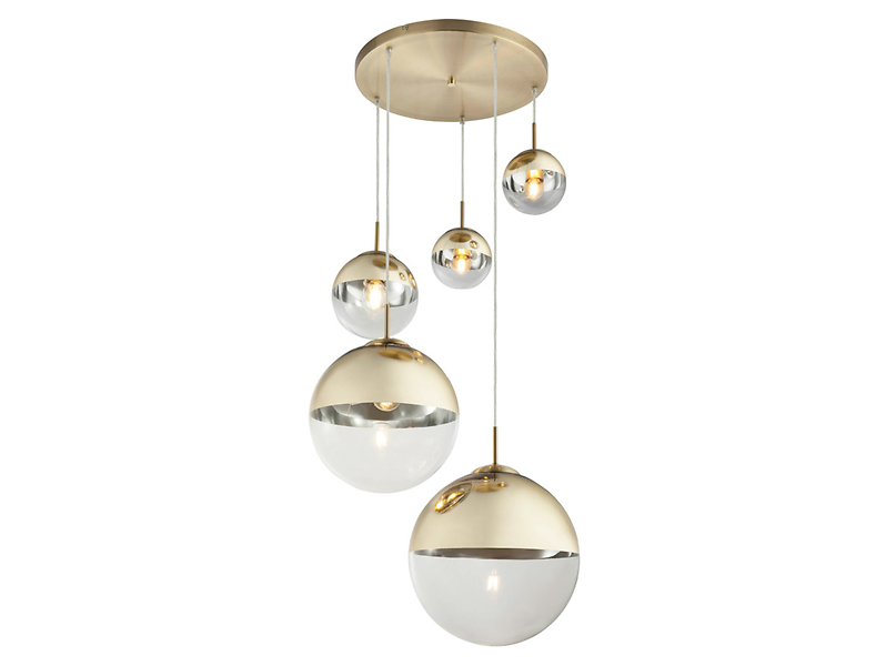Lampa wisząca Varus 5-punktowa szklana złota 51572