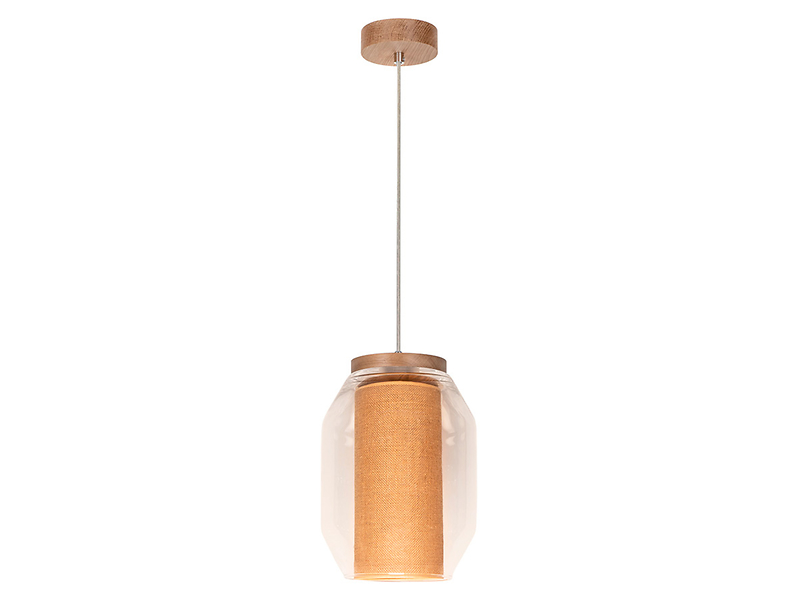 Lampa wisząca Vaso Jute tkaninowa beżowa 56060