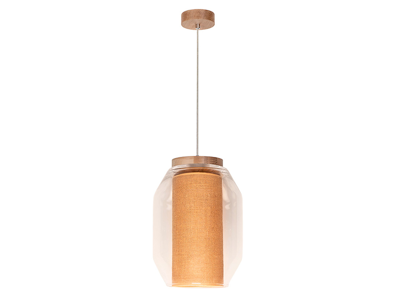 Lampa wisząca Vaso Jute tkaninowa beżowa 56059