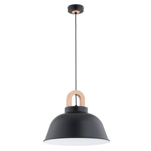 Lampa wisząca VAYPER czarna-jasne drewno 1xE27x15W IP20 Alfa 1025637