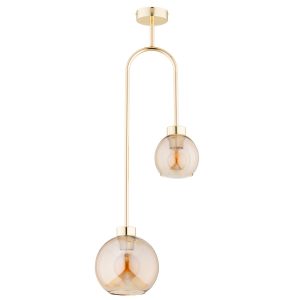 Lampa wisząca VECTOR złoto-bursztynowy 2xE14x10W wym:90x35x20cm IP20 Alfa 1019131 Lampa wisząca VECTOR złoto-bursztynowy 2xE14x10W wym:90x35x20cm IP20 Alfa 1019131