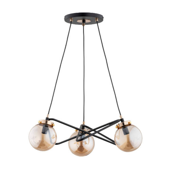 Lampa wisząca VEGA czarna-stare złoto 3xE14x10W wym:66x52x52cm IP20 Alfa 1021083