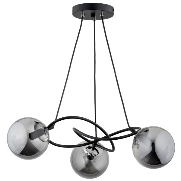 Lampa wisząca VELTA czarna-dymiona 3xE14x10W wym:56x60x60cm IP20 Alfa 984844