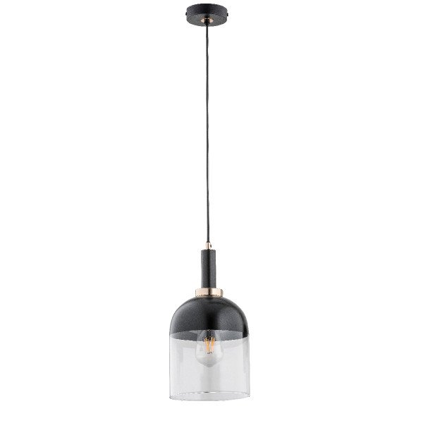 Lampa wisząca VENTO złote detale czarna 1xE27x15W wym:90x18x18cm IP20 Alfa 1025262