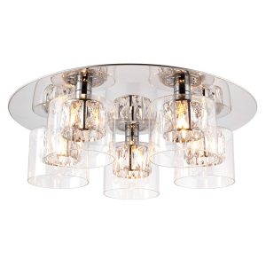 Lampa wisząca VERINA kryształowe klosze chromowana 5xG9x8W IP20 Endon 1030362 Lampa wisząca VERINA kryształowe klosze chromowana 5xG9x8W IP20 Endon 1030362