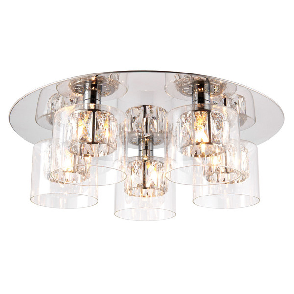 Lampa wisząca VERINA kryształowe klosze chromowana 5xG9x8W IP20 Endon 1030362