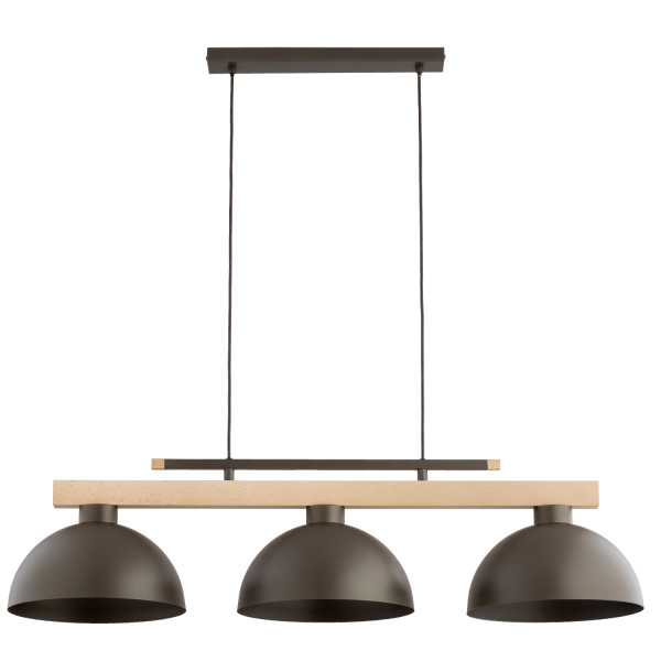 Lampa wisząca VERTA ciemnobrązowa podsufitka brązowa 3xE27x15W IP20 Alfa 984894