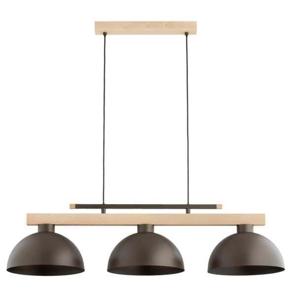 Lampa wisząca VERTA jasnobrązowa podsufitka jasne drewno 3xE27x15W Alfa 984908