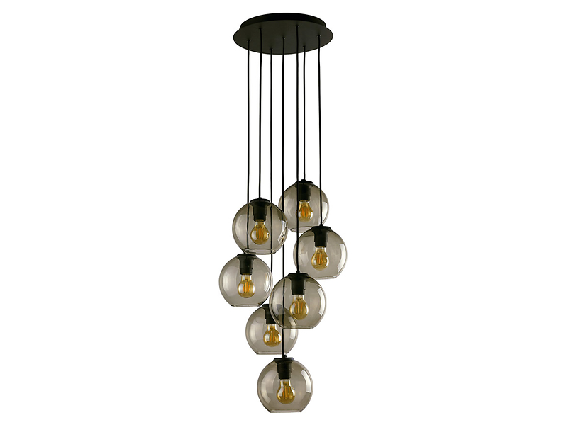Lampa wisząca Vetro 7-punkowa stalowa czarna 147834