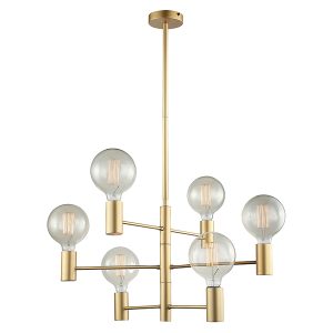 Lampa wisząca Veva 6-punktowa stalowa złota 34885 Lampa wisząca Veva 6-punktowa stalowa złota 34885