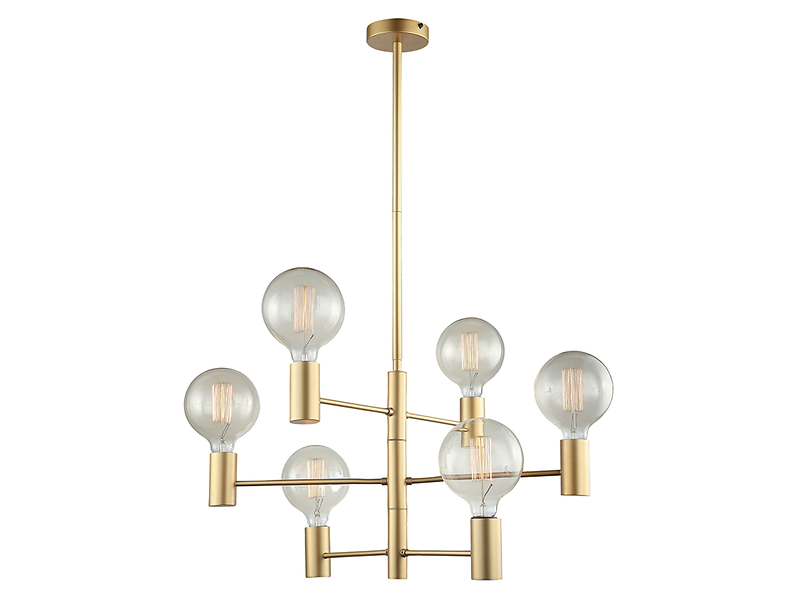 Lampa wisząca Veva 6-punktowa stalowa złota 34885