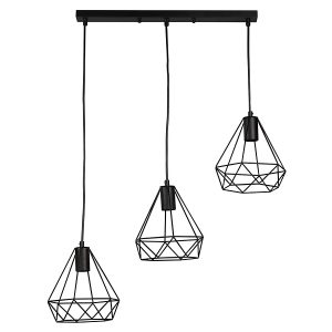 Lampa wisząca Vigo 3-punktowa 60cm metalowa czarna 197312 Lampa wisząca Vigo 3-punktowa 60cm metalowa czarna 197312