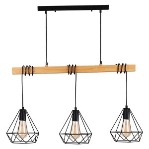 Lampa wisząca Vigo 3-punktowa 75cm metalowa beżowo-czarna 197314 Lampa wisząca Vigo 3-punktowa 75cm metalowa beżowo-czarna 197314