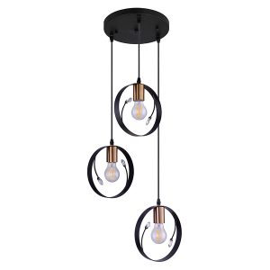 Lampa wisząca Vigo 3-punktowa metalowa czarna 42322 Lampa wisząca Vigo 3-punktowa metalowa czarna 42322