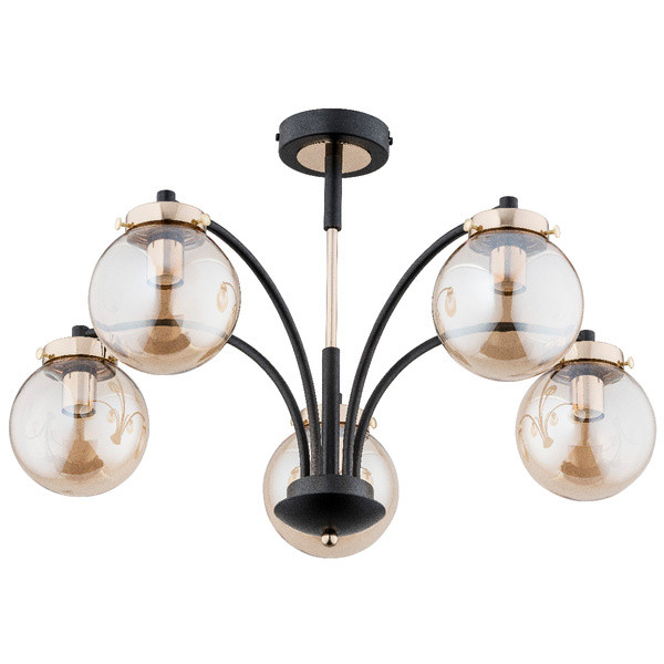 Lampa wisząca VIOLA KULA czarno-złota 5xE14x10W wym:43x60x60cm IP20 Alfa 1025297