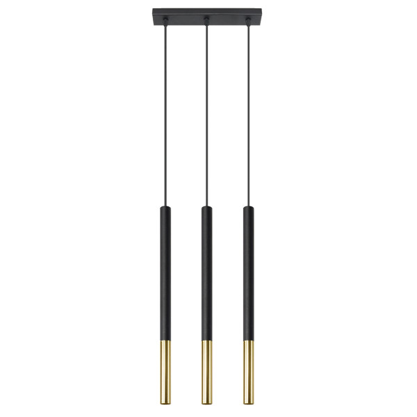 Lampa wisząca VITREO czarno-złota 3xG9x12W wym:100x30x8cm IP20 Pure Lume 1021130