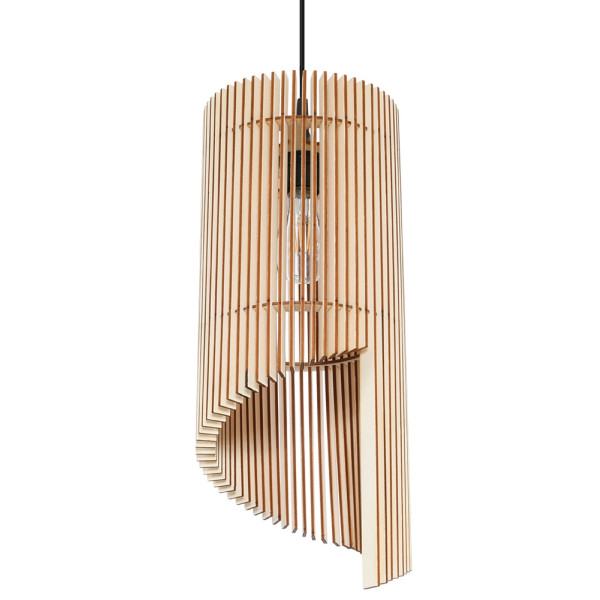 Lampa wisząca VIVARA czarna-naturalne drewno 1xE27x60W IP20 Pure Lume 1019378